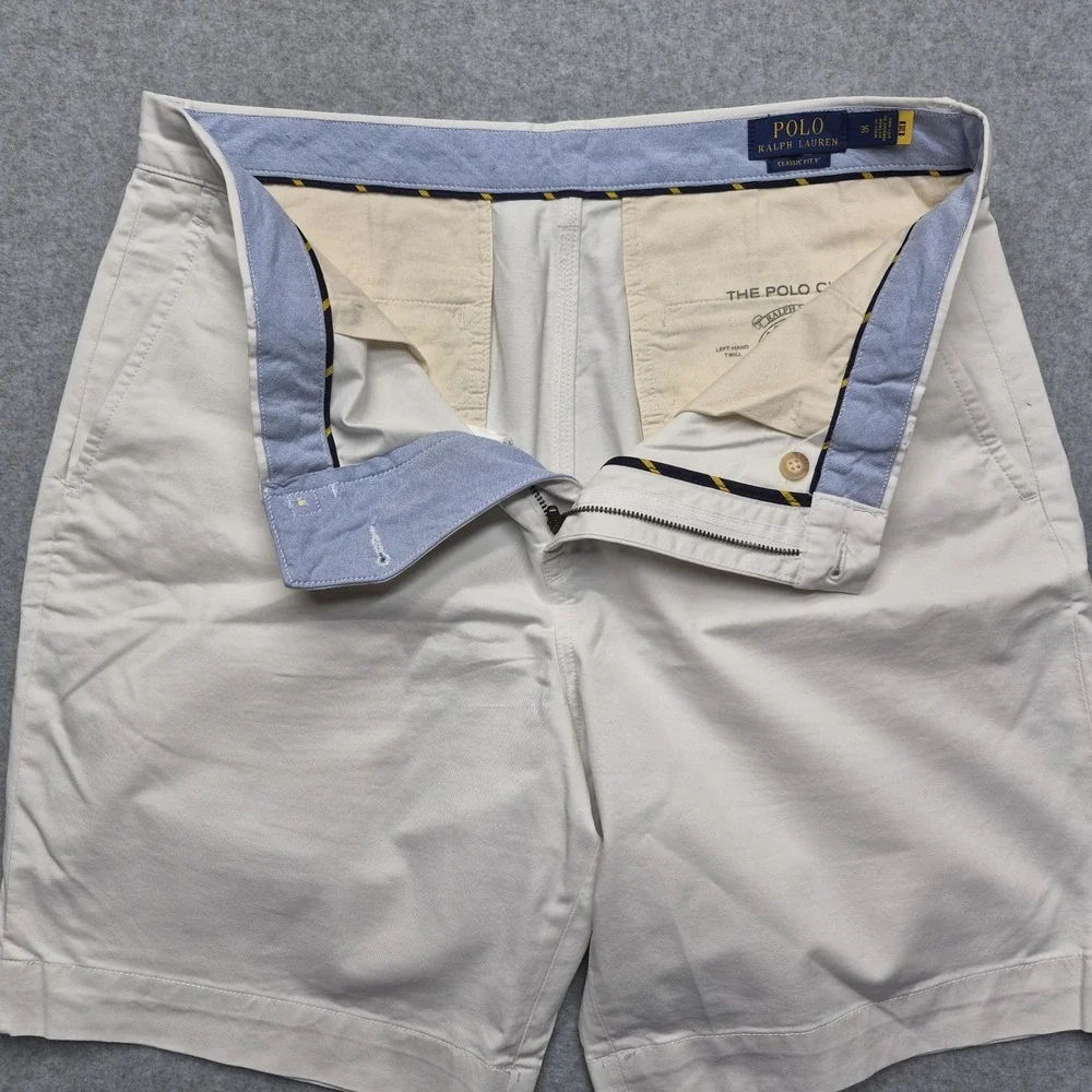 Polo Ralph Lauren Shorts Mens 35 Beige Chino Flat Front Casual Preppy Golf